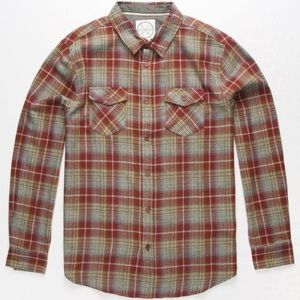 Birch Black Red Striped Flannel. Size: Large